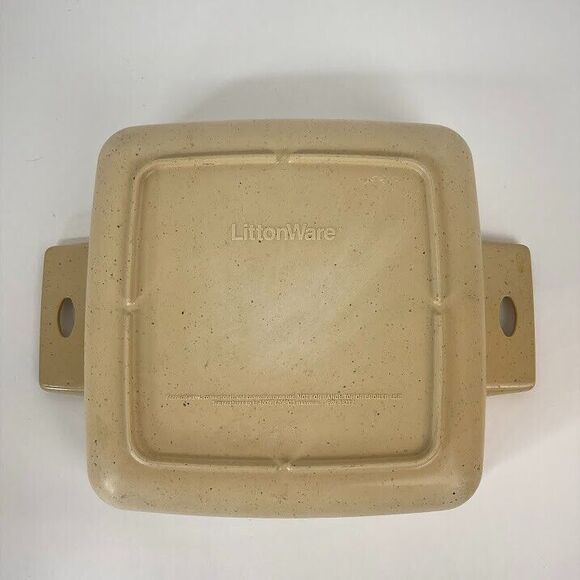 LittonWare Microwave Cookware 1.5 Qt Casserole Square Dish 39272 Lid 39271 Vtg - Picture 3 of 5
